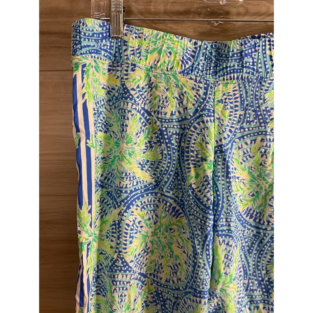 LILLY PULITZER Bal Harbour Palazzo Pant Bennet Blue Women's M Artsy Vacation - Picture 2 of 10